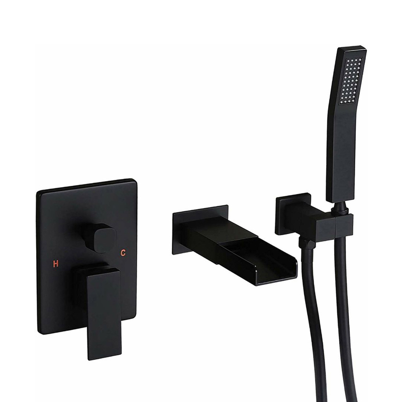 matt_black_wall_mount_brass_bathroom_bath_taps_set_Badewannenarmaturen_Badkraan_NEUNAS_11252B