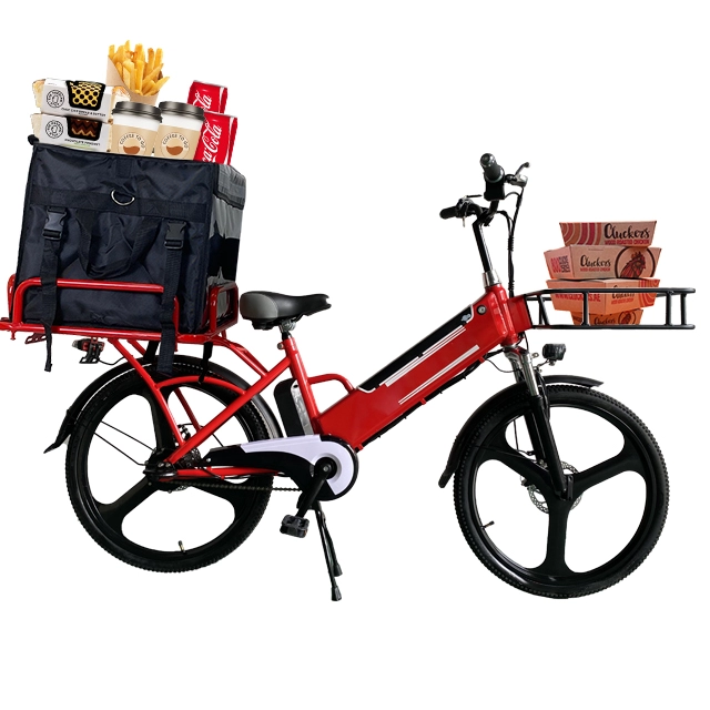Xe đạp điện giao hàng thực phẩm 48V 240W màu đỏ