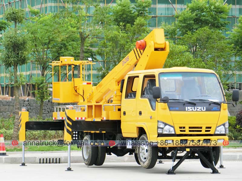 Xe tải bệ trên không bằng kính thiên văn ISUZU 21M-Phía trước bên phải