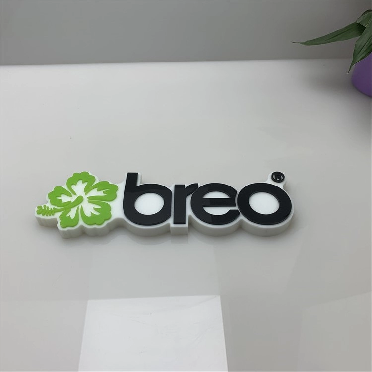 Dấu hiệu logo acrylic 3d plexiglass màu xanh lá cây và đen tùy chỉnh