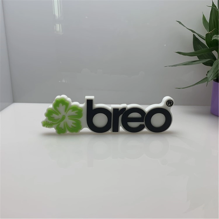 Dấu hiệu logo acrylic 3d plexiglass màu xanh lá cây và đen tùy chỉnh