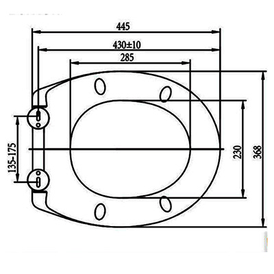 oval shape toilet lid size