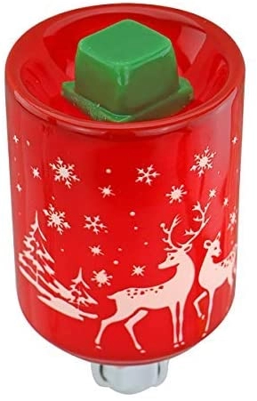 Red Reindeer Pluggable Fragrance Gốm sáp nóng chảy Đèn sưởi ấm ban đêm