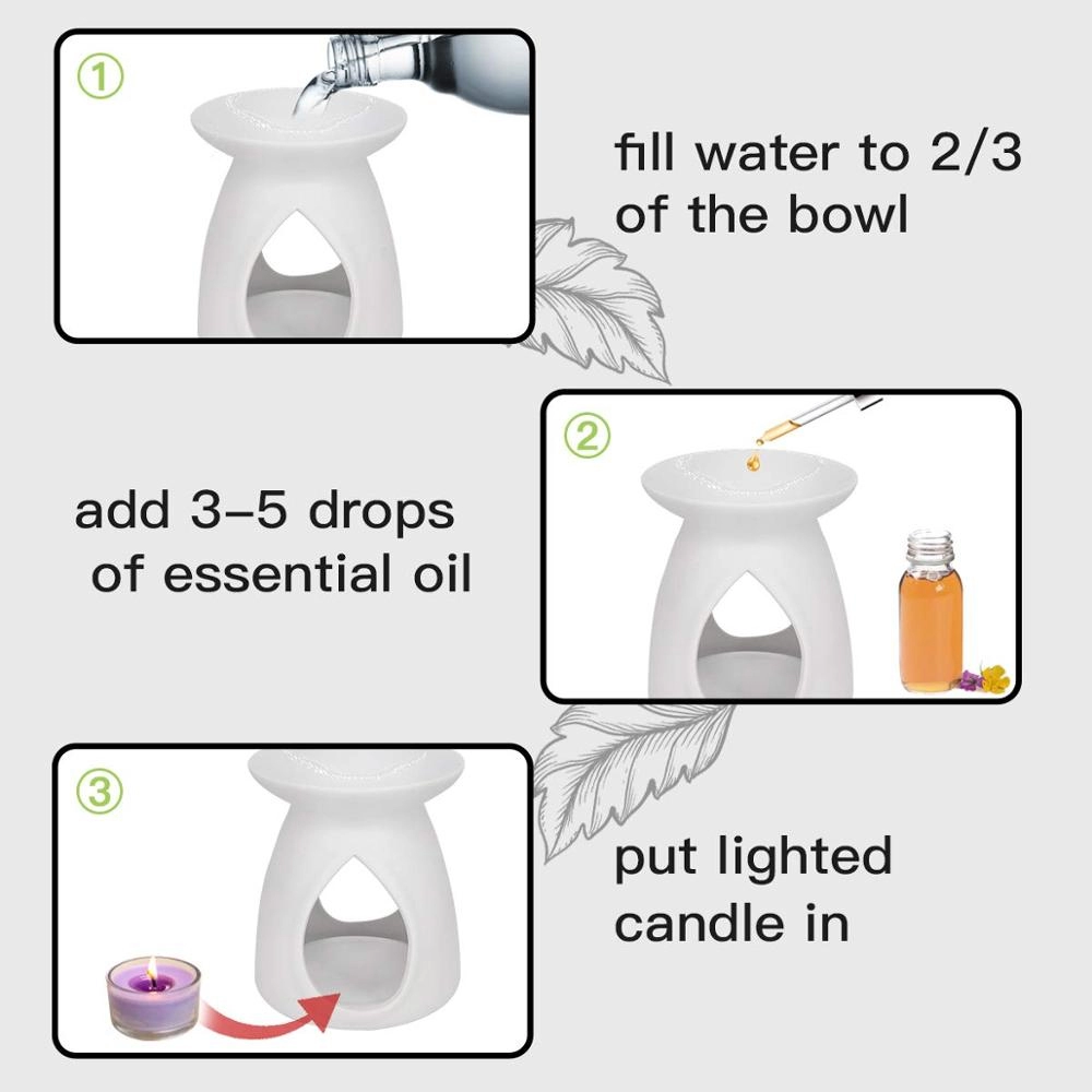 Xé hình giọt nước Gốm sứ giữ đèn xông tinh dầu Đèn đốt tinh dầu