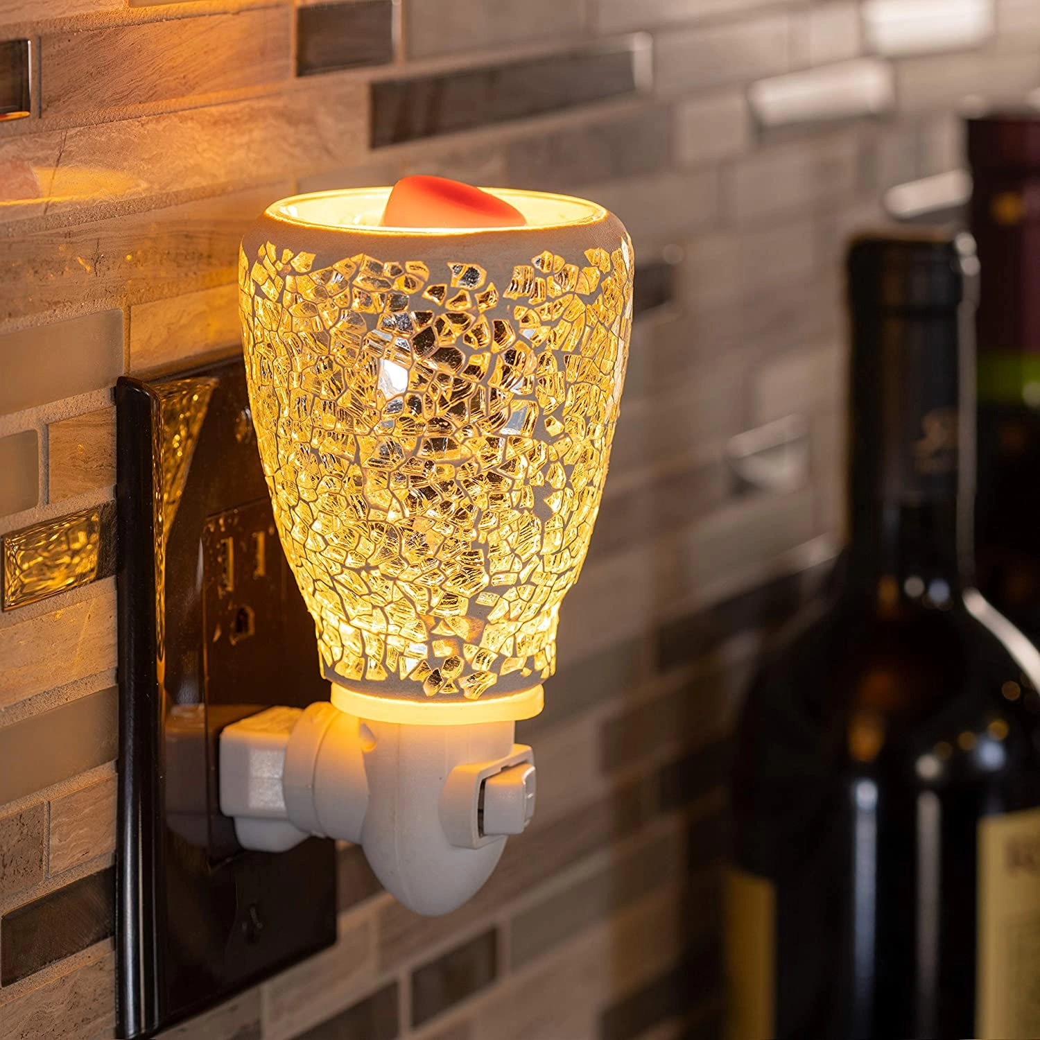 Đèn đốt nóng chảy sáp điện thủy tinh 3D cho phòng khách