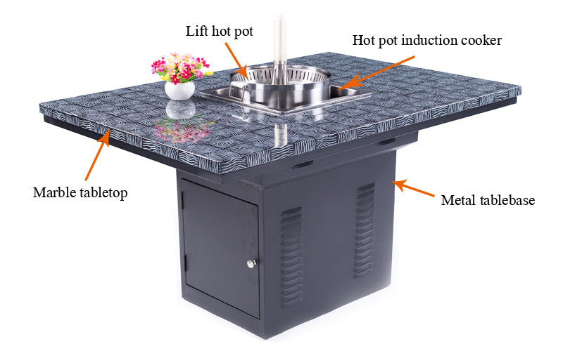 CENHOT Commercial Restaurant Hot Pot Table size