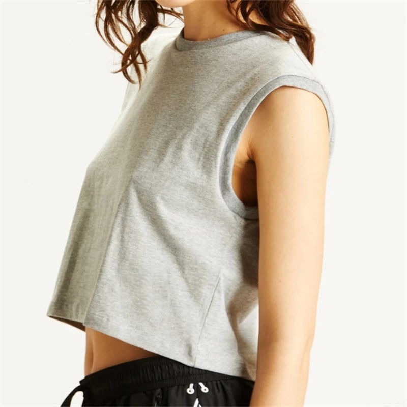 Phụ nữ cotton mềm mại không tay Phòng tập thể dục Crop Top