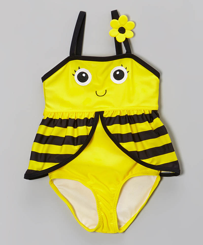 Yelllow cute one-piece swimwear 