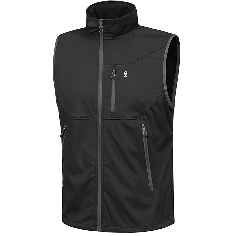 black Windproof Sleeveless Jacket