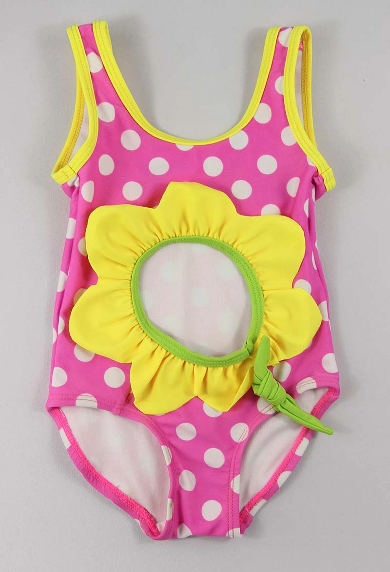 Pink Toddler Girls Polka Dots Đồ bơi một mảnh