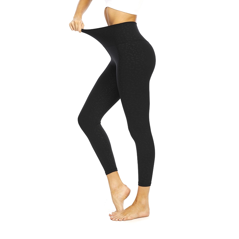 Phụ nữ chải vải Leggings đen