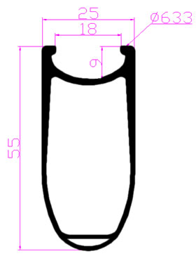 Deep 55mm carbon rim