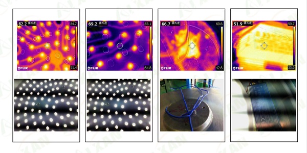 Thermal imagery of solar garden light