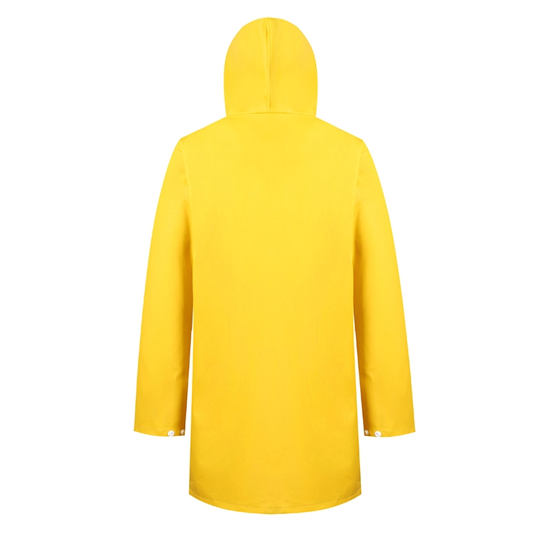 Áo mưa PU chống thấm nước thời trang nữ dài màu vàng