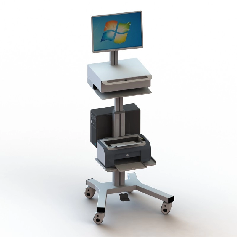 Xe máy tính y tế có thể điều chỉnh độ cao có ngăn kéo