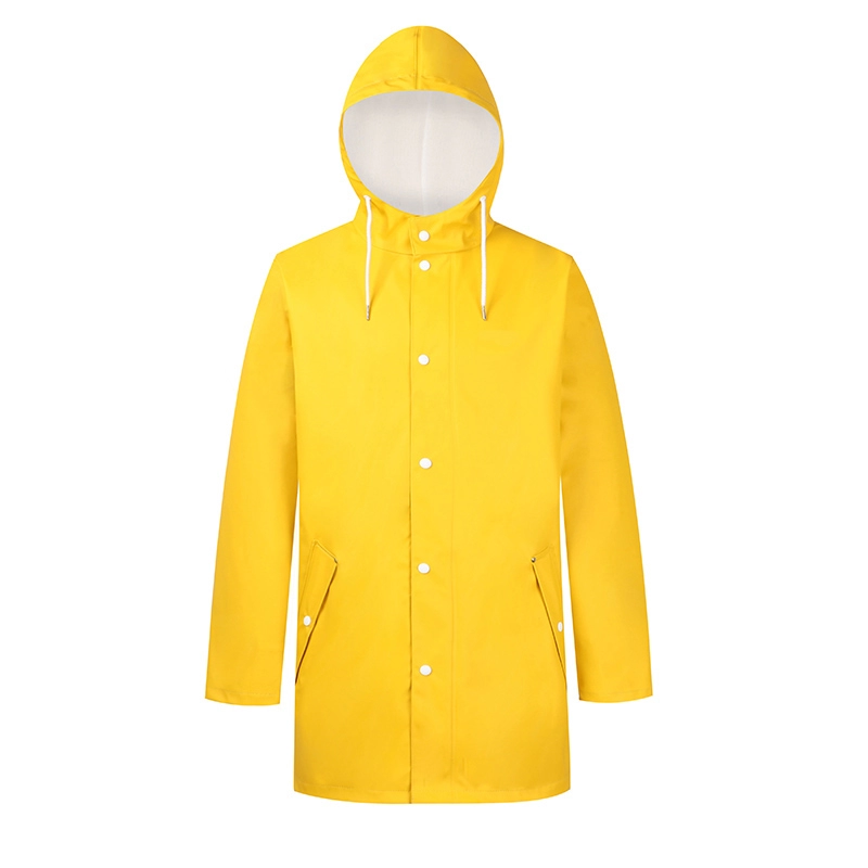 Áo mưa PU chống thấm nước thời trang nữ dài màu vàng