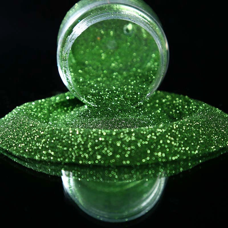 Emerald xanh lá cây phun nhựa lấp lánh bột nổi