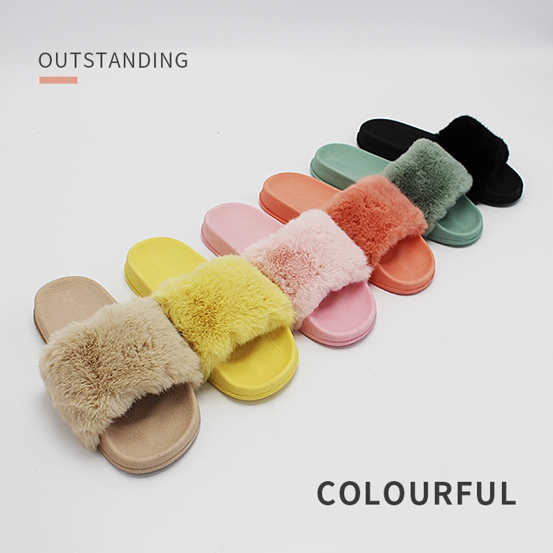 Hỗ trợ vòm giải phẫu Lady Warm Soft EVA Faux Fur Slide Sandals