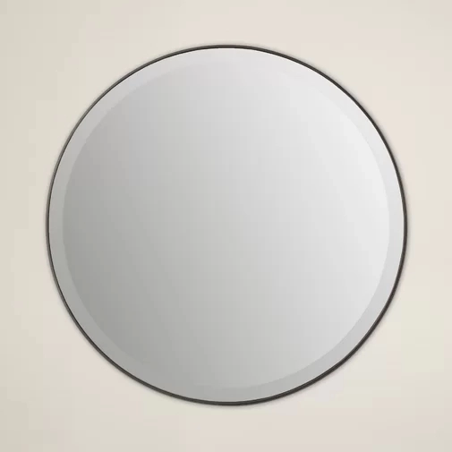 Gương treo tường tròn màu đen kim loại