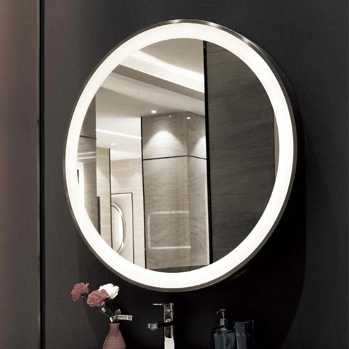 Gương LED phòng tắm tròn hiện đại khách sạn
