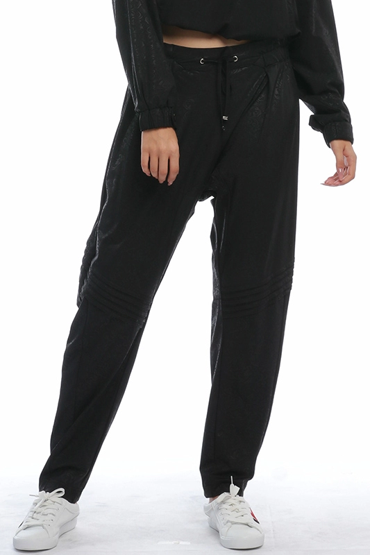 Nhà sản xuất OEM Thun Lỏng Thắt lưng cao Polyamide Spandex Phong cách Màu đen Hoa Phong cách Phụ nữ Quần bút chì Quần Jogger thông thường dành cho phụ nữ