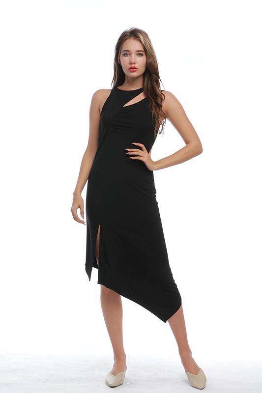 Đầm Bodycon voan xếp ly bất đối xứng dành cho nữ