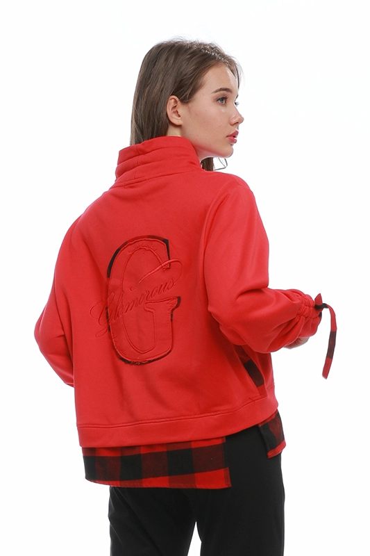 Áo len chui đầu màu đỏ dành cho phụ nữ Áo hoodie kẻ sọc hợp thời trang