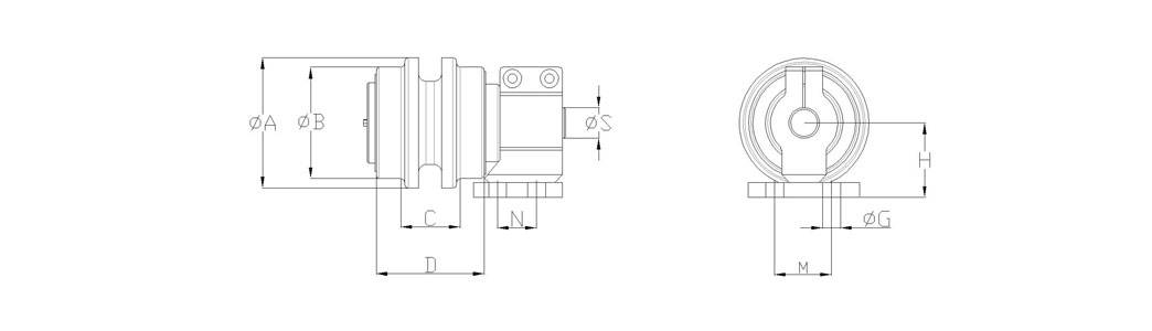 Excavator Top Roller Drawings