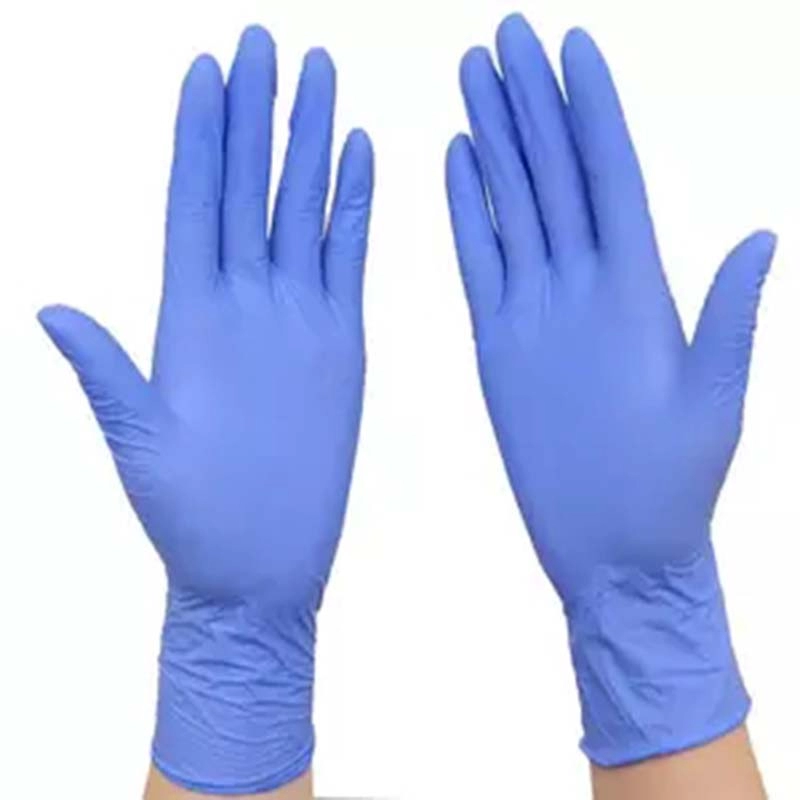 Găng tay nitrile dùng một lần không có bột Găng tay nitrile 6 triệu màu xanh