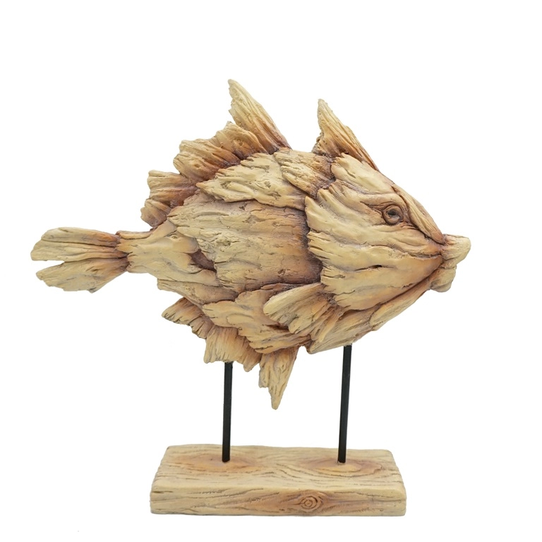 Điêu khắc cá bằng gỗ lũa thiết kế cho trang trí nội thất