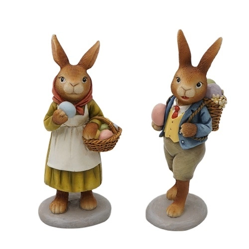 Nhựa trang trí lễ phục sinh Cặp đôi thỏ FIgurines
