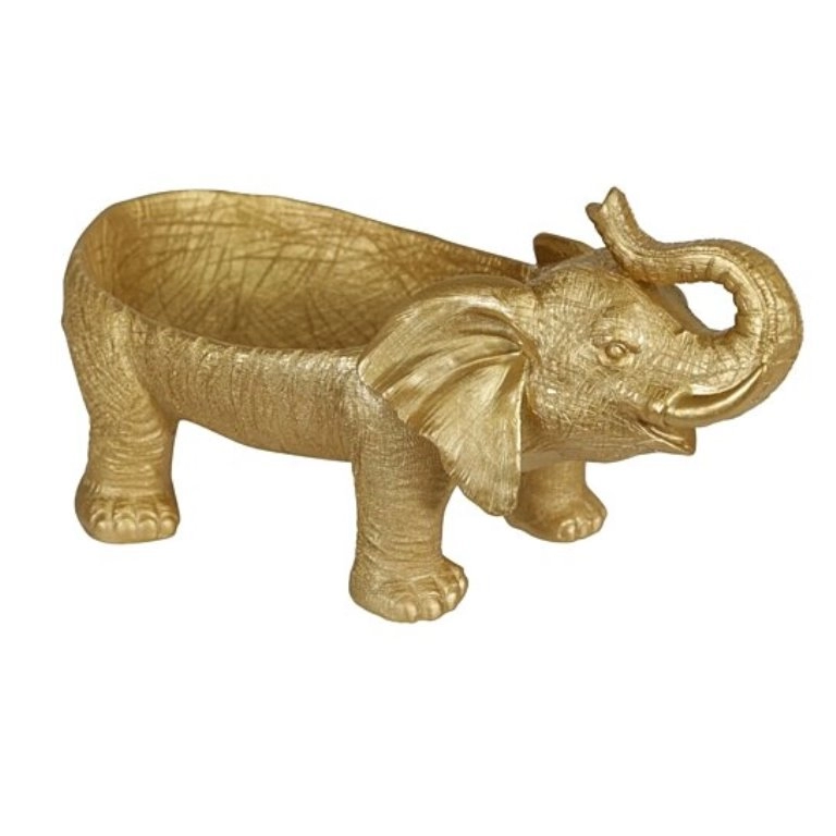 Bát trang trí bằng nhựa với thân voi Trumpet, vàng