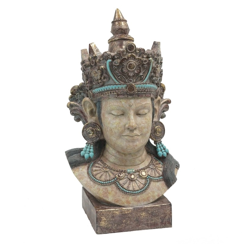 Trang trí Tượng đầu Phật Bà Quan Âm bằng Polyresin cho gia đình