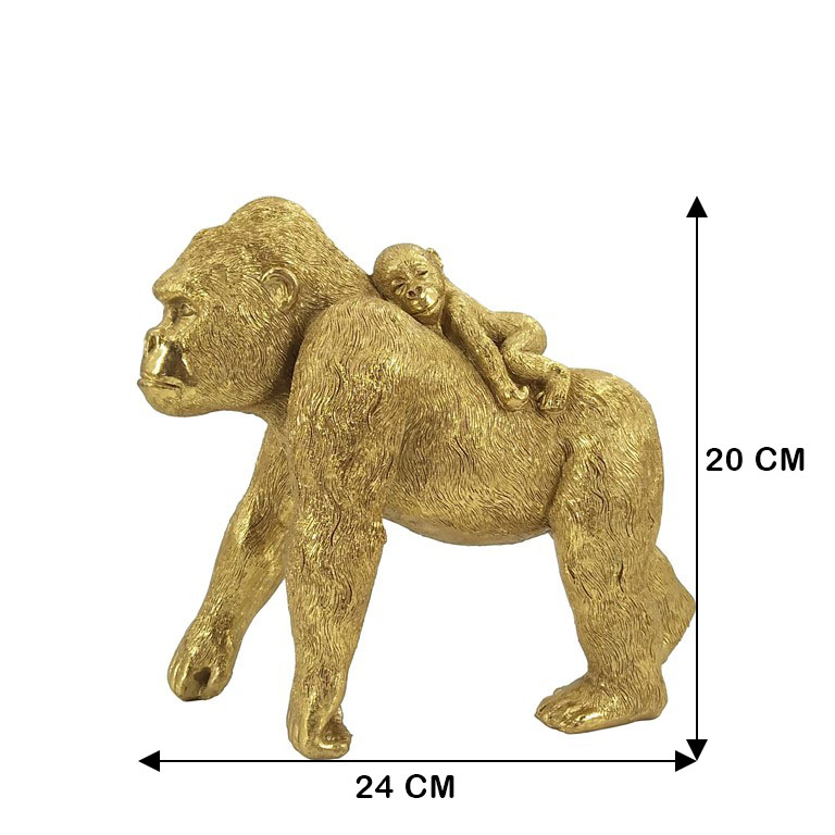 Resin Golden Gorilla Statue