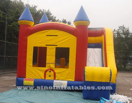 4in1 Lâu đài bouncy bơm hơi trẻ em ngoài trời có cầu trượt từ nhà máy Trung Quốc