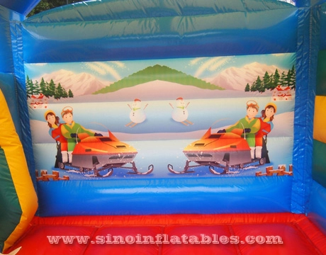 Thể thao trẻ em kết hợp bơm hơi lâu đài bouncy có cầu trượt được chứng nhận bởi EN14960 được làm bằng bạt nhựa pvc tốt nhất
