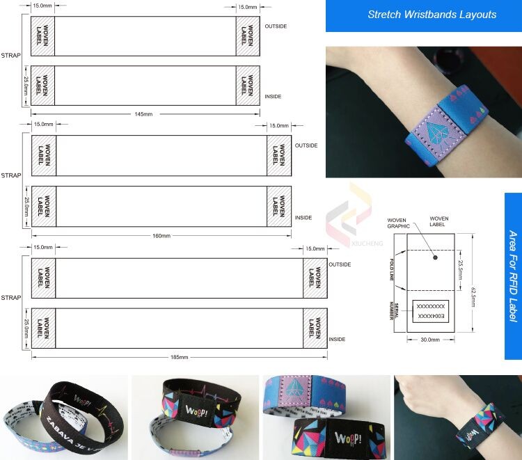 dây đeo cổ tay dệt sự kiện rfid