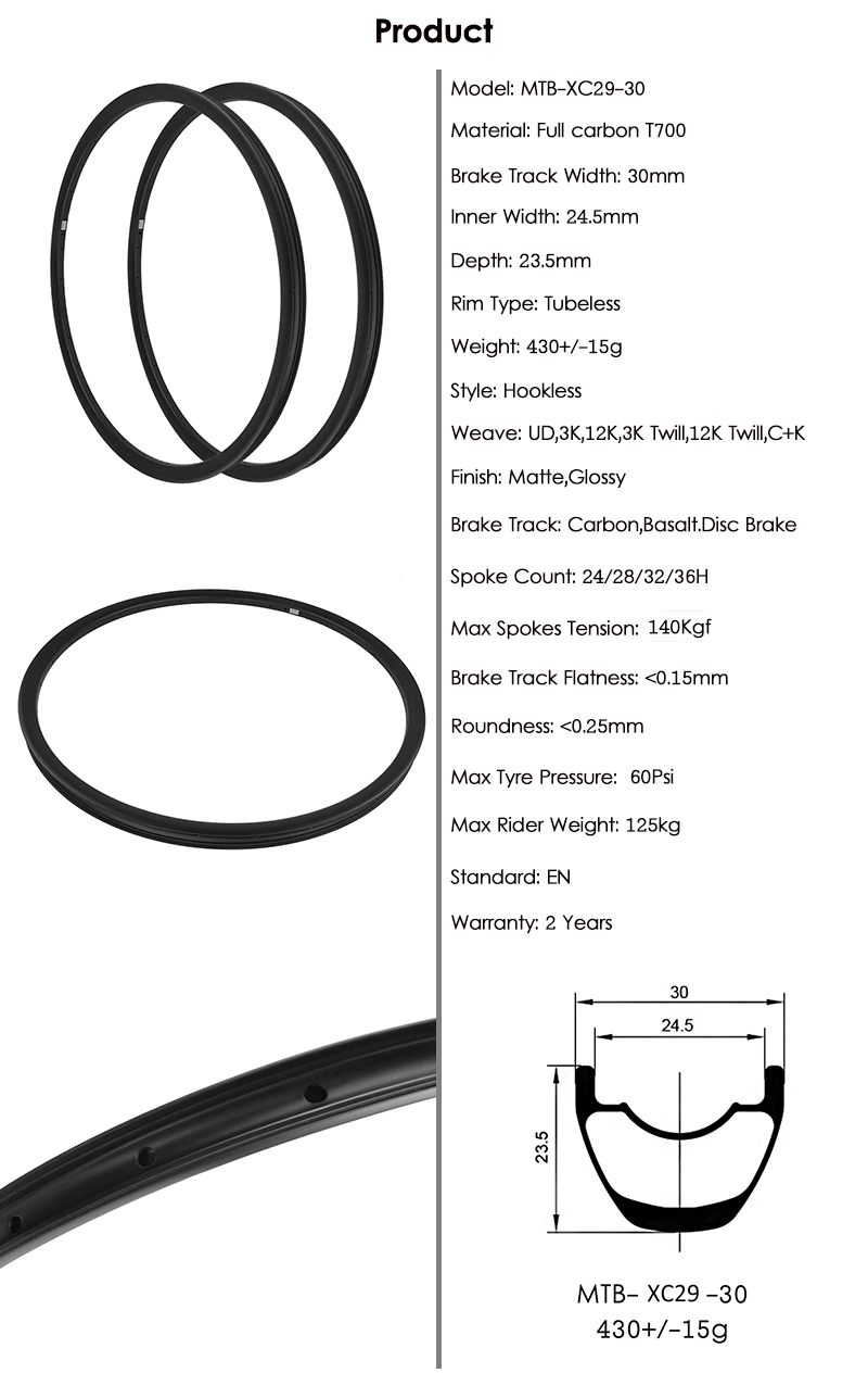 Bán chạy Superroad Carbo Mtb Vành 29 Bánh xe đạp XC Vành rộng 30mm