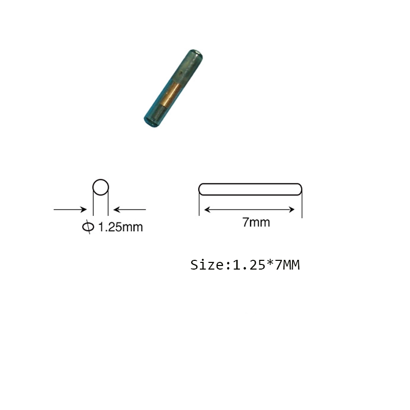 Thẻ vi mạch thủy tinh động vật RFID 7x1,25MM 134,2KHz EM4305