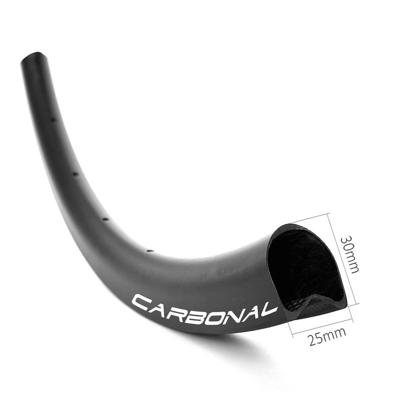 Xe đạp sỏi hình ống vành carbon sâu 30 mm rộng 25 mm