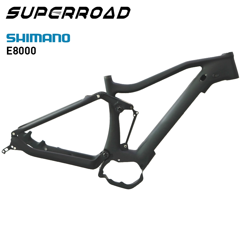 Hệ thống treo hoàn toàn Mid Drive Enduro Carbon Ebike Frame Fit Shimano Motor