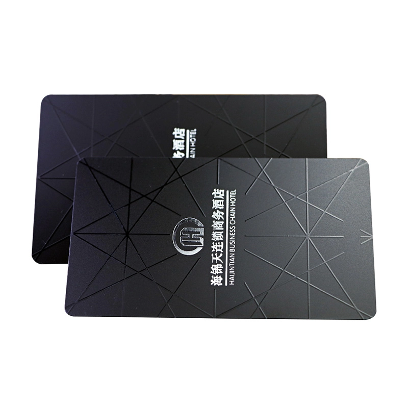 Thẻ chìa khóa khách sạn RFID S50 PVC 13,56 MHz màu đen có điểm UV