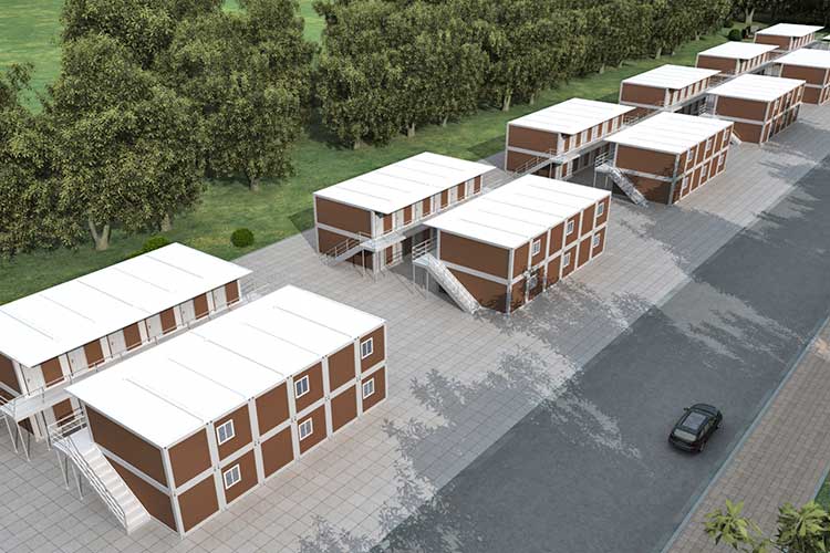 Xây dựng ký túc xá container prefab hiện đại