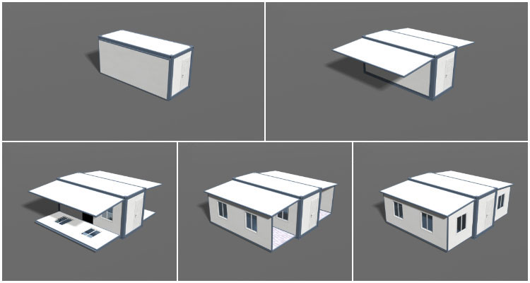 Ngôi nhà container ba phòng ngủ hiện đại có sẵn có thể mở rộng