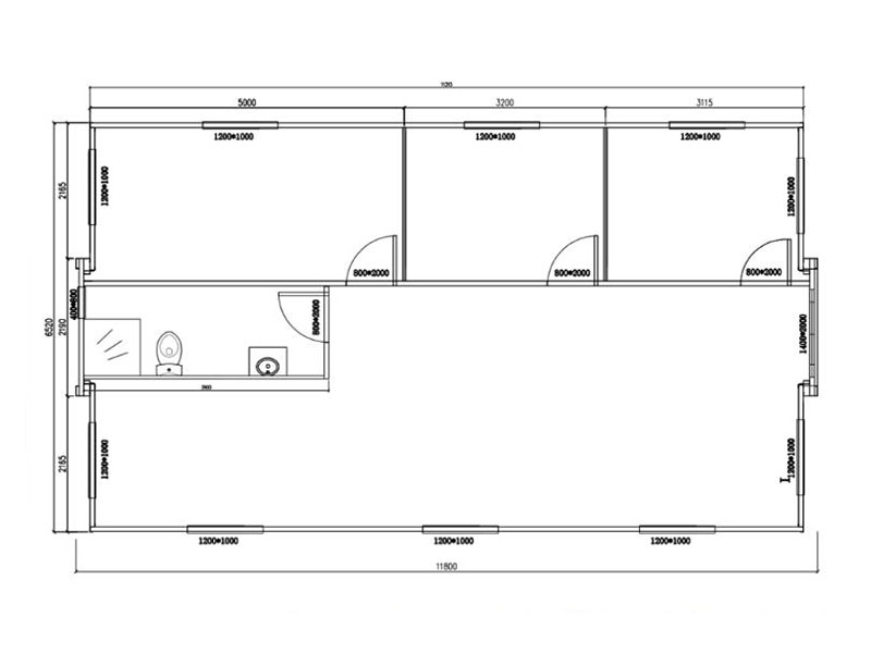 Ngôi nhà container ba phòng ngủ hiện đại có sẵn có thể mở rộng