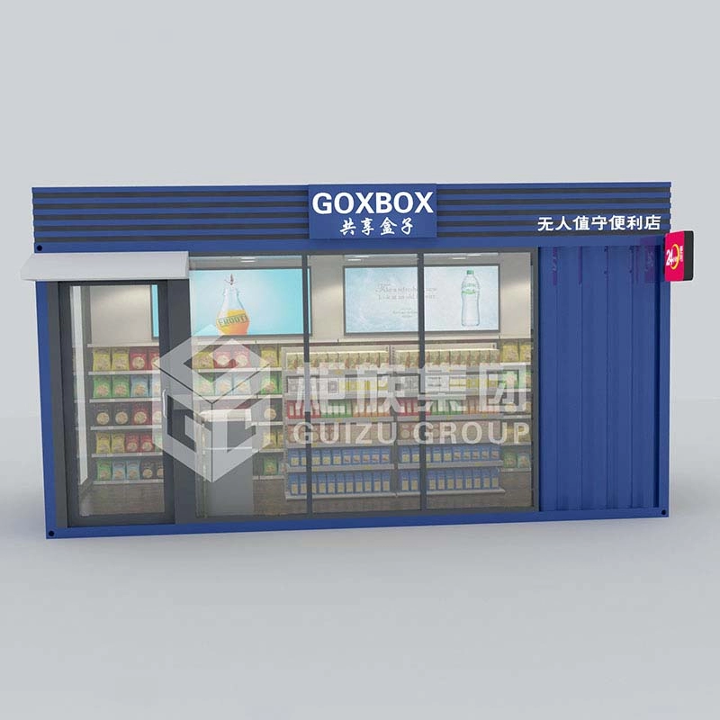 Cửa hàng tiền chế được sửa đổi bằng container Trung Quốc cho cửa hàng tự phục vụ