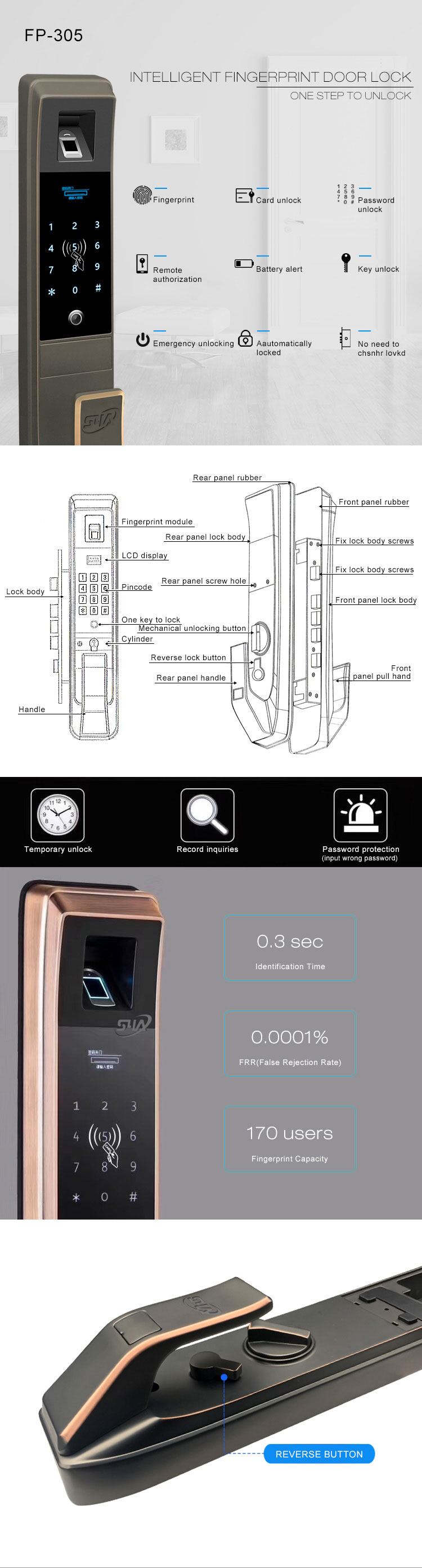 Khóa cửa vân tay-FP-305