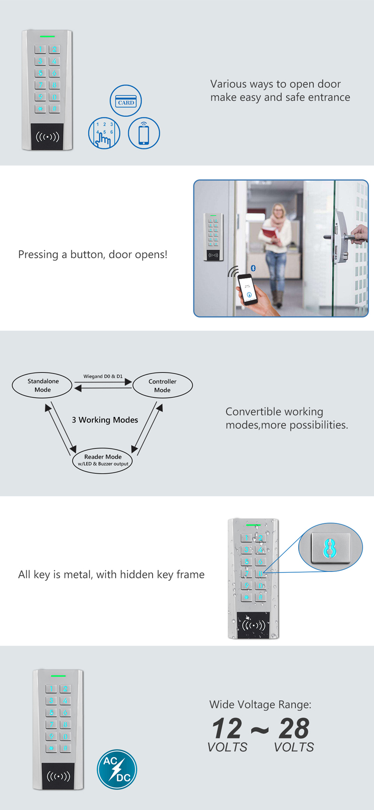 Kiểm soát truy cập kim loại Bluetooth