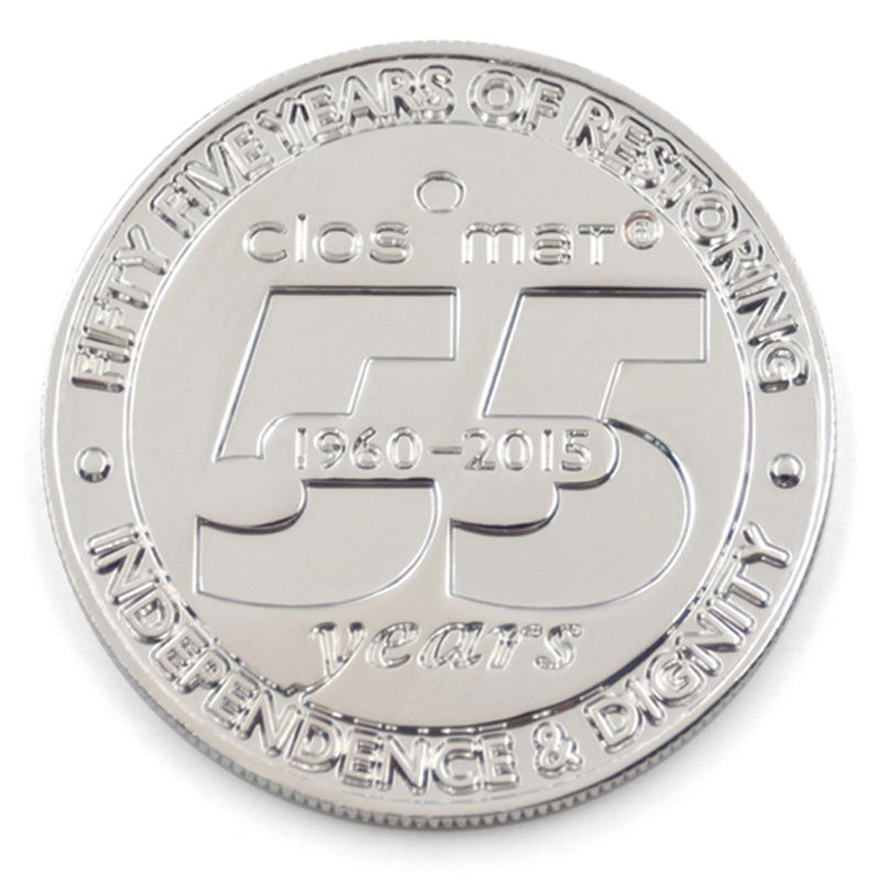 Nhà sản xuất đồng xu lưu niệm bạc sáng bóng kỷ niệm tùy chỉnh