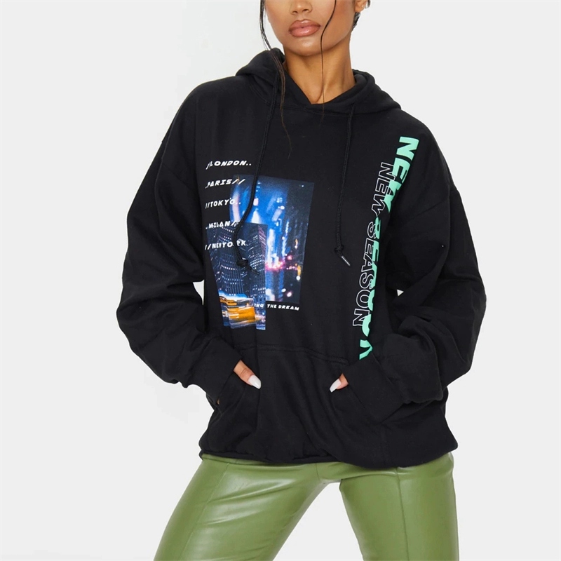 Áo hoodie cotton in họa tiết Unisex phong cách đường phố